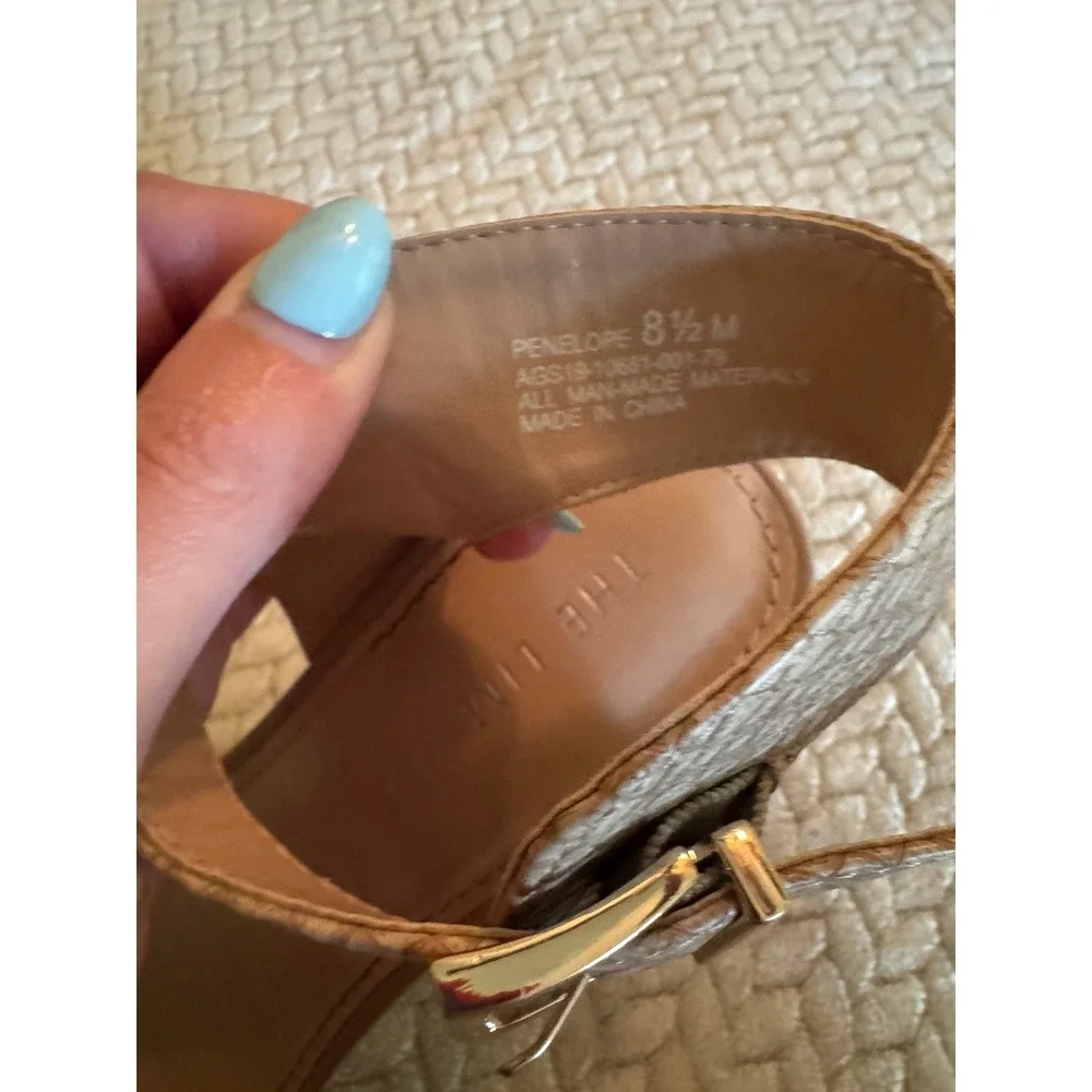 The Limited Penelope Tan Snakeskin Ankle‎ Strap Kitten Heel Sandals Size 8.5 M